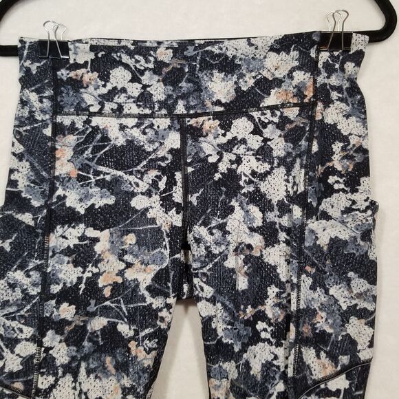 Lululemon Size 8 Leggings Spring Bloom Multi Speed Up Crop *21"  SIDE POCKETS - Picture 4 of 8